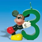 Lumanare 3D pentru tort Mickey Mouse, cifra 3
