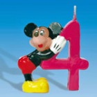 Lumanare 3D pentru tort Mickey Mouse, cifra 4
