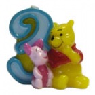 Lumanare 3D pentru tort cifra 3, Winnie the Pooh