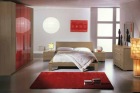 Dormitor tineret modern rosu cu bej Thais