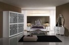 Dormitor matrimonial modern alb-negru usi glisante Majestic