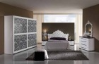 Dormitor matrimonial modern alb-negru usi glisante Luxury