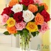 Buchet de 35 trandafiri multicolor