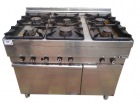 aragaz inox mareno 6 focuri si cuptor, second hand,