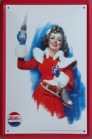 Pepsi Cola Xmas reclama veche pe suport metal